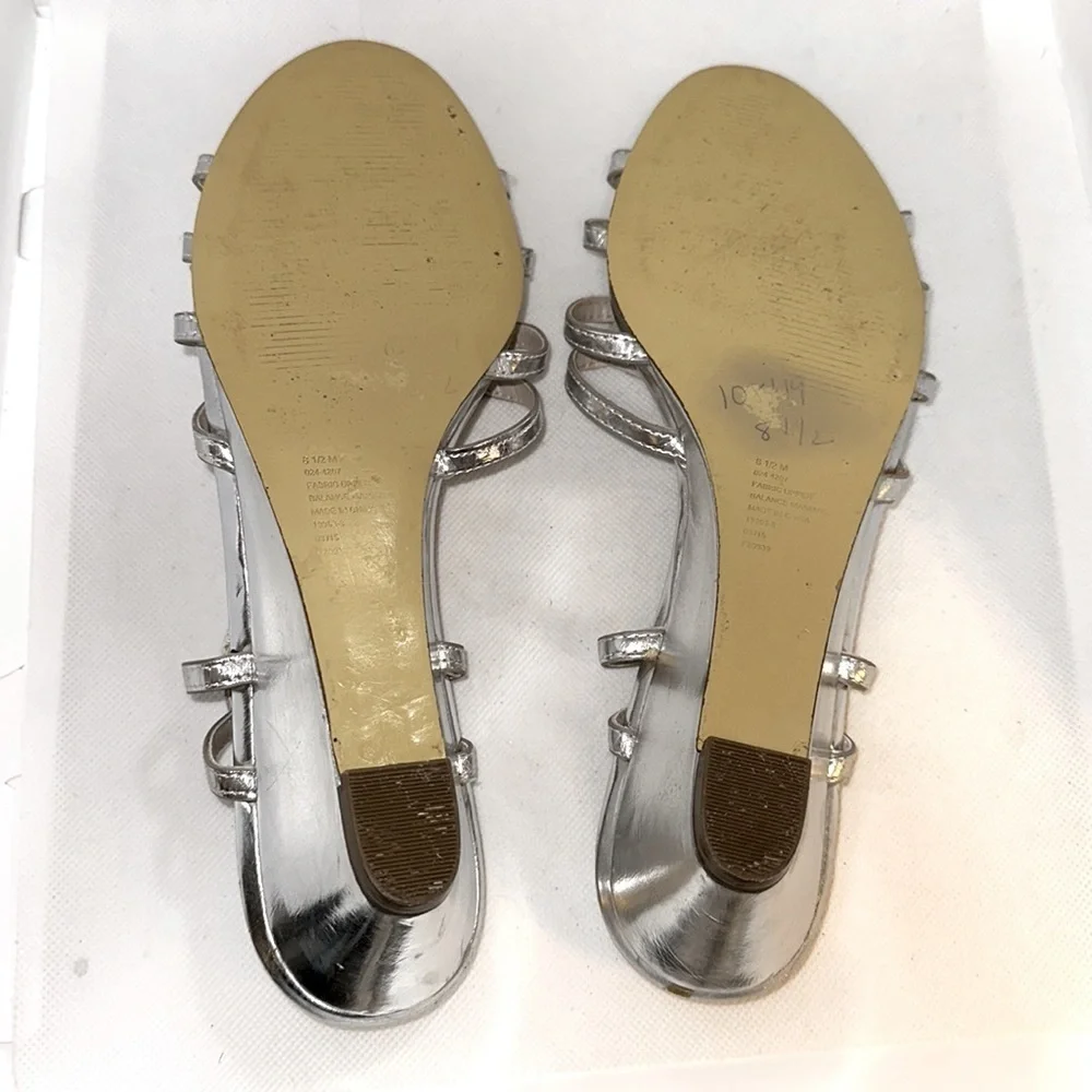 I. Miller Beautiful Shoes Strappy Metallic Wedge Sandals Size 8.5 - EUC